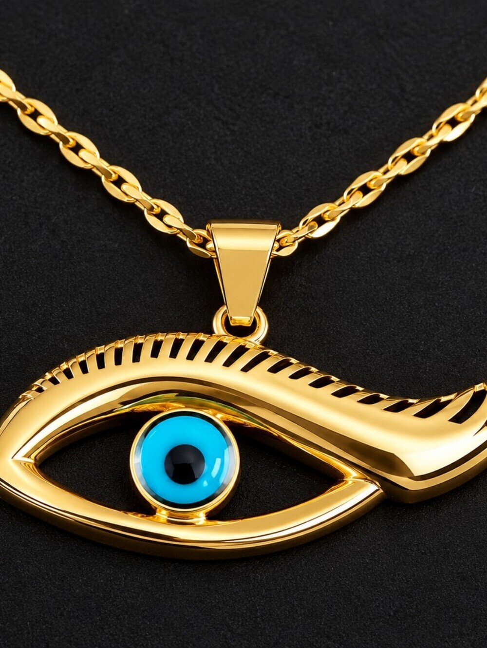 22kgp Dubai Jewelry Gold Evil Eye Pendant Necklace